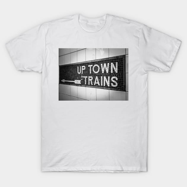 Up Town Trains (black and white) T-Shirt by goldstreet